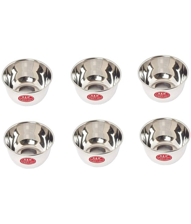 A & H ENTERPRISES - Veg Bowl / Katori /Sabzi Bowl Stainless Steel Cereal Bowl 200 mL ( Set of 6 )