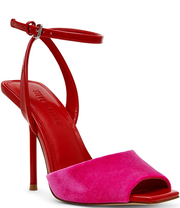 Steve Madden Lilac Patent Leopard Square Toe Ankle Strap Dress Sandals