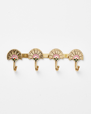 Floral Gold Metal Wall Storage Hooks