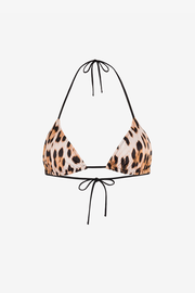 Leopard-print bikini top