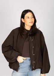 THE BOMBER JACKET - CHOCOLATE BROWN