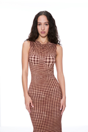 SELENA DRESS - WARPED PLAID