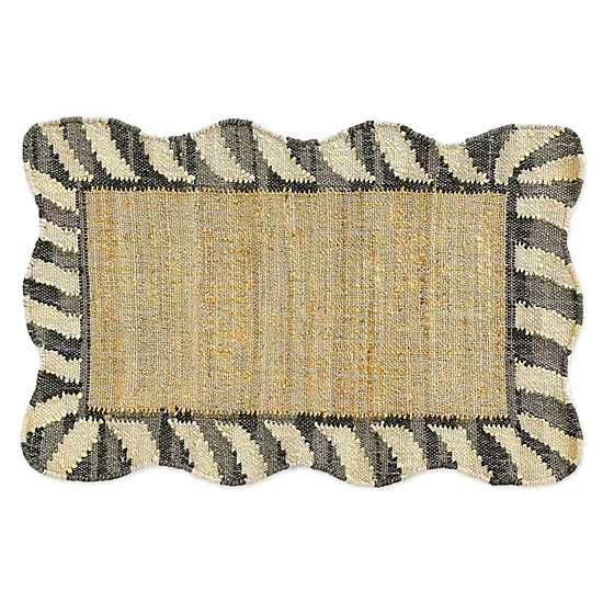 Jute Scalloped Black and White 2' x 3' Rug