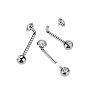 Titanium Clear CZ 14G VCH Vertical Clitoral Hood Christina Piercing Genital Jewelry 10mm 12mm