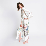 Spring Floral Long Kimono Robe