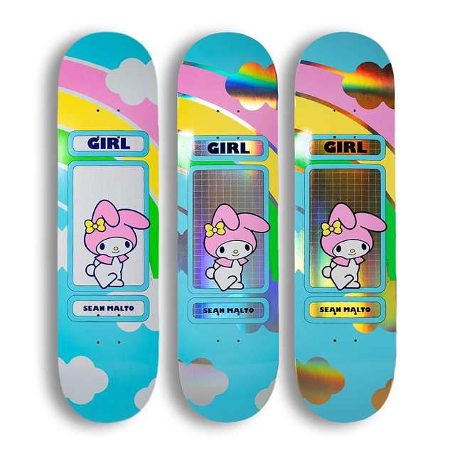 Girl x Hello Kitty Sean Malto Rainbow 8.25" Skateboard Deck