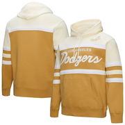 Men's Los Angeles Dodgers Mitchell & Ness Tan/Cream Head Coach Pullover Hoodie