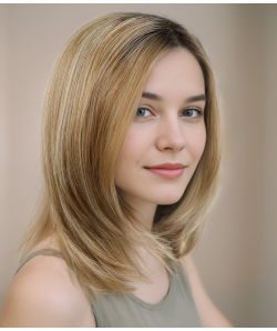 Sunny Glow | Honey Blonde Balayage Synthetic Lace Front Wig | Pre-cut Layers - UniWigs ® Official Site