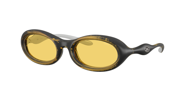 DIESEL DL3011U Yellow Metallic - Unisex Sunglasses, Yellow Lens