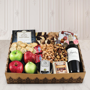 Cautivador Caja De Regalo De Cabernet, Fruta, Queso Y Gourmet