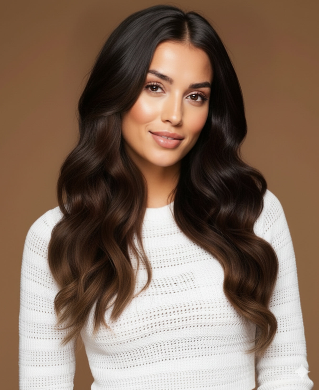 clip-in hair extensions #1b-2-4 dark ombre.