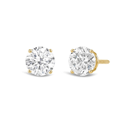 Classic Round Diamond Four Prong Stud Earrings (F/G SI+)