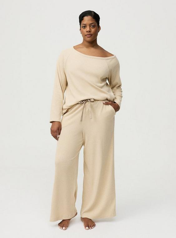Rib Hacci Wide Leg Lounge Pant