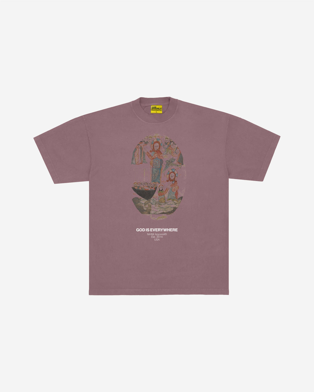 GOD IS EVERYWHERE 'GALLERY' TEE (MAUVE)