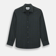 Navy and Khaki Tartan Windsor Shirt