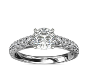 Riviera Cathedral Pavé Diamond Engagement Ring in 14k White Gold (1/2 ct. tw.)