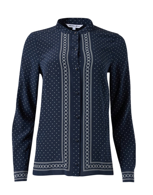 Johnson Navy Multi Polka Dot Blouse