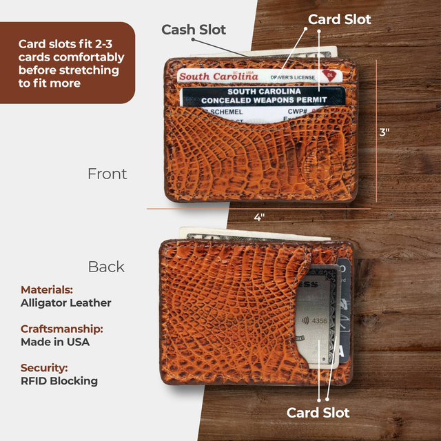 Alligator Skin Card Holder Wallet