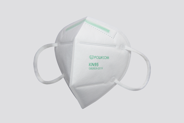 White Powecom® KN95 Respirator Face Mask - Ear Loop - 10 masks per pack - Made to the NEW GB2626-2019 Standard with Better Breathability - Bona Fide Masks™ is the EXCLUSIVE DISTRIBUTOR for Powecom® in the United States & Canada!