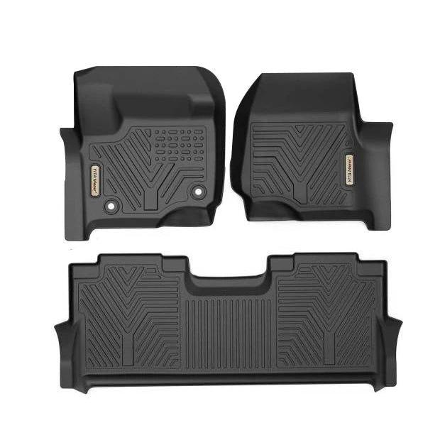 YITAMOTOR® All-Weather Floor Mats for 2017-2024 Ford F-250/F-350 Super Duty Crew Cab, 1st & 2nd Row Protection Liners