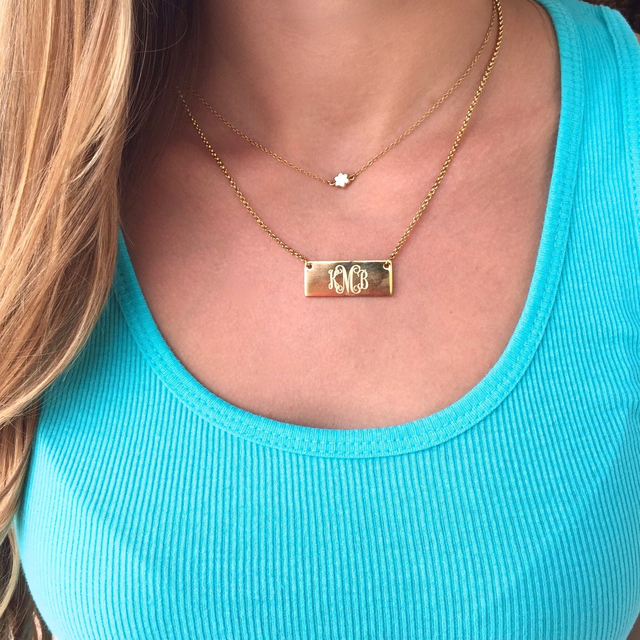 Monogram Bar Necklace