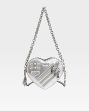 Leather Mini Heart Novelty Bag in Silver