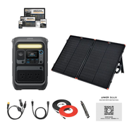 Anker SOLIX C300X 288Wh / 300W Portable Power Station + Choose Custom Solar Panel Bundle Option | 3-Year Warranty | Complete Solar Kit