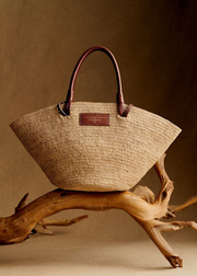 Justine Basket Bag - Natural Raffia - Raffia - Sézane