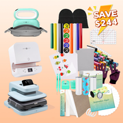 [All in one]HTVRONT Auto2+Tumbler+Hat Heat Press+All in One Bundle(Multicolor HTV Roll*20+150 sheets Sublimation Paper A4+Sublimation HTV Roll+PUFF HTV*5+Canvas Bags*6+Trucker Cap*6+Tools≥282＄)