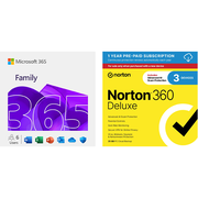Microsoft 365 Family 12 Month Subscription + Norton 360 Deluxe Software