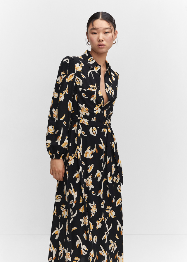 Printed shirt dress - Woman | MANGO OUTLET USA