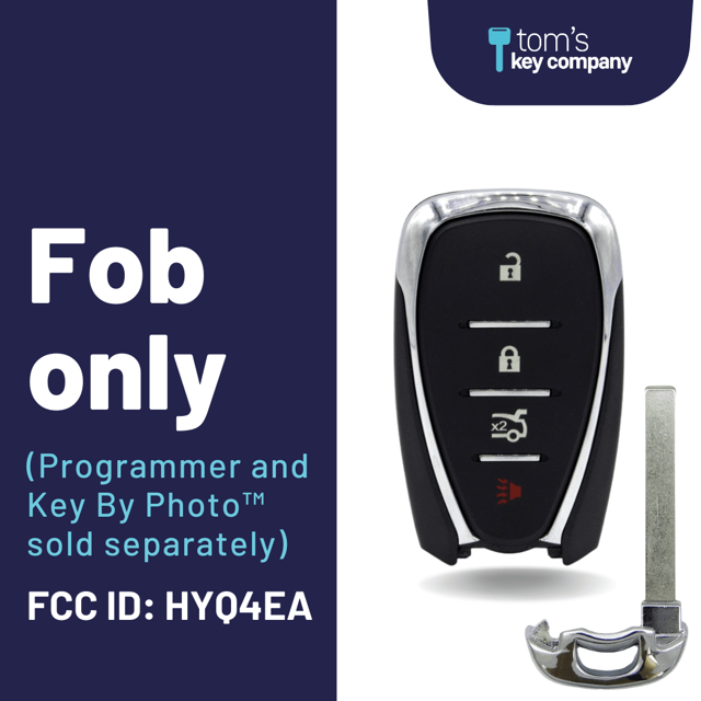 Chevrolet Camaro, Cruze, Impala, & Malibu 4-Button Smart Key with Trunk Release (GMCHEVSK-TR-4B-HYQ4EA)