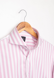 Pink Bold Twill Stripes Pima Cotton Shirt