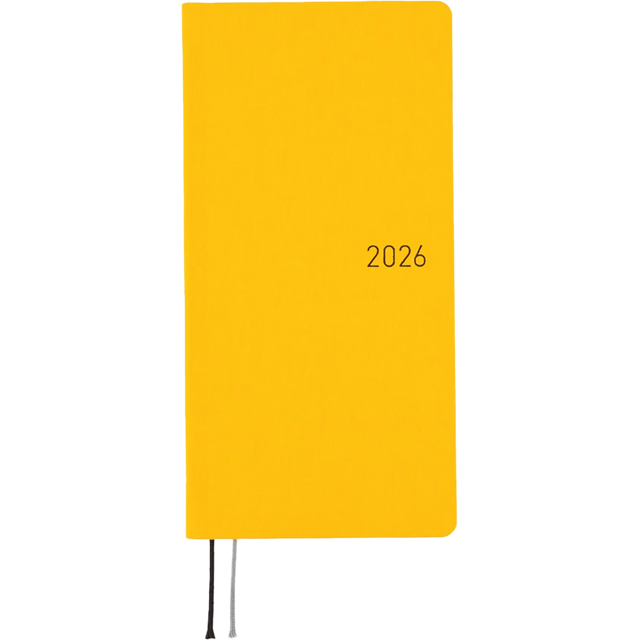 Hobonichi Soft Cover English Book - Colors: Full Moon Yellow - Tall & Slim (Weeks - January Start)