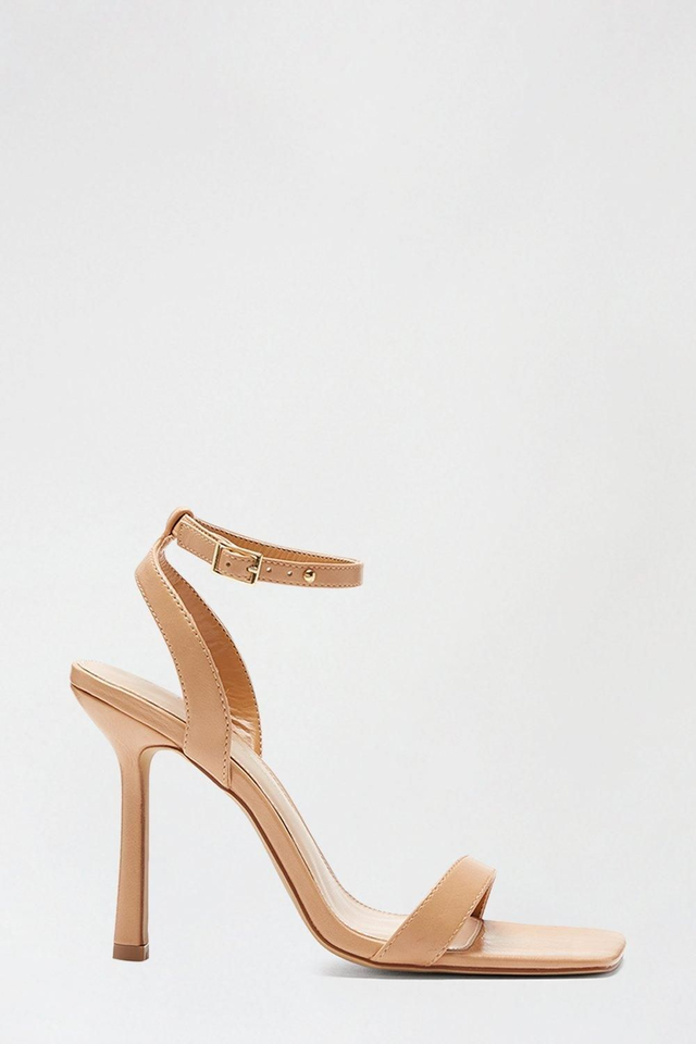 Blush Sola Square Toe Heeled Sandal