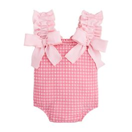 Girls' Crinkle Check Swimsuit