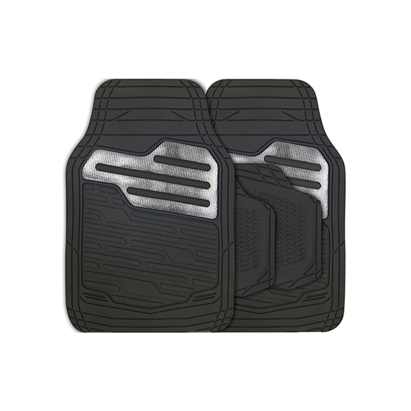 STREETWIZE Adonia 4 pce Rubber Mat Set with "Metallic" Carbon Heel Pad