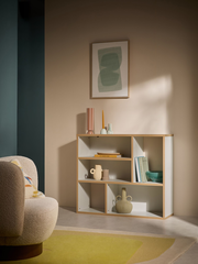 Zayla Low Tall Shelving Unit in Grey