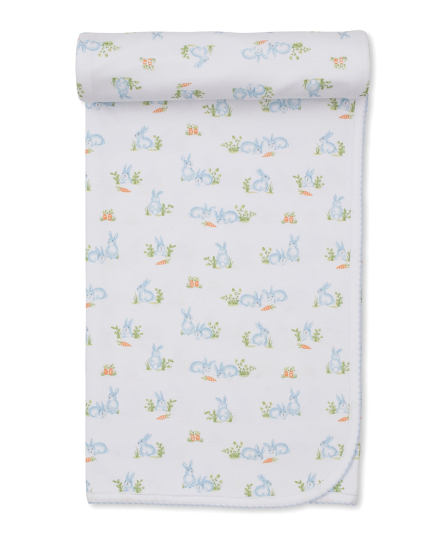 Baby Bunny Patch Blue Blanket
