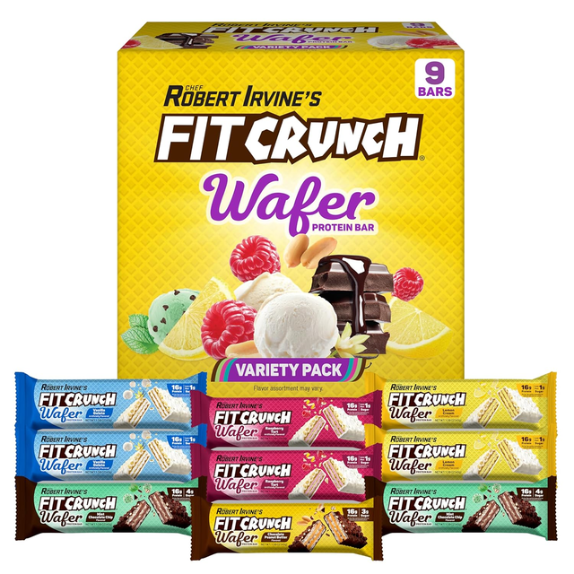 FITCRUNCH Wafer Protein Bars Variety Pack (9ct)