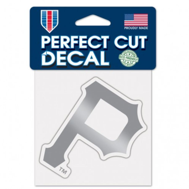 Pittsburgh Pirates - 4x4 Silver Metallic Die Cut Decal