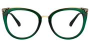 Dalton Cat Eye Dark Green Frame Glasses | Zeelool Optical