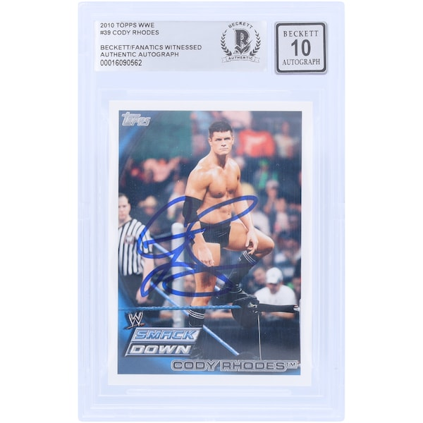 Cody Rhodes WWE Autographed 2010 Topps SmackDown #39 Beckett Fanatics Witnessed Authenticated 10 Card