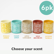 6pk Regina Scented Candle – 4.6 oz Terracotta Jar – Multiple Fragrances