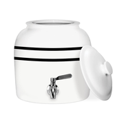 GEO Porcelain Ceramic Crock Water Dispenser - Black Stripe