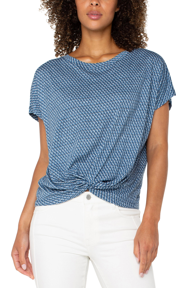 TWIST FRONT DOLMAN KNIT TEE