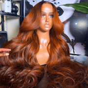 Geeta Ginger Color Lace Front Wig Body Wave 13x4/4x4 HD Lace Human Hair Wigs Ombre Colored Wigs With Dark Roots