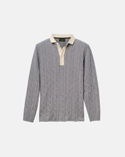 Grey Cotton Cable Knit Rugby (PRE-ORDER)