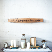 Personalized Coordinates Sign From Tennessee Whiskey Barrel Stave - Wall Art