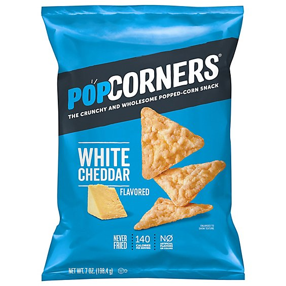PopCorners Popped Corn Chips Crispy & Crunchy White Cheddar Bag - 7 Oz
